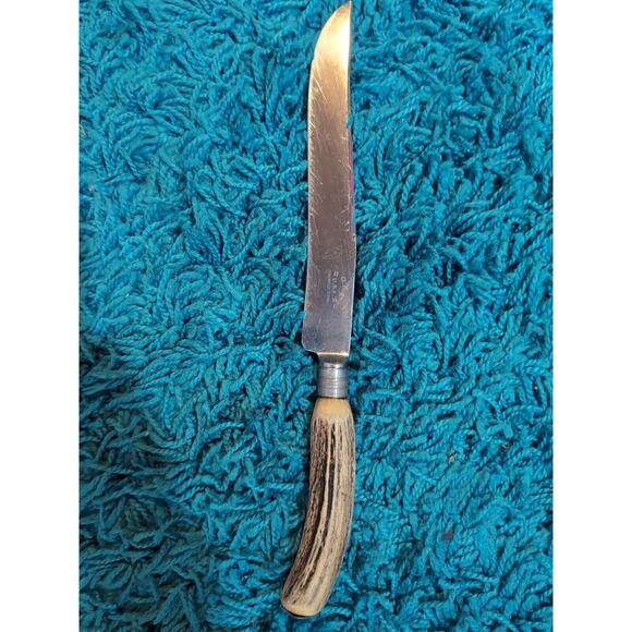 Boker Stag Handle Fixed Blade Knife USA No Sheath - Picture 5 of 16